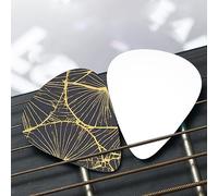 Golden Leaf Patterned guitar pick set - (thin/medium/thick), widely compatible with all kinds of stringed instruments,