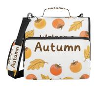 Golden Leaves Autumn 3 Rings 1.5 inch Zipper Binder Organizer with Shoulder Strap & Handle Easy to Carry Portfolios Portfolio Organizer for School