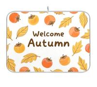 Golden Leaves Autumn Reusable Dish mat 18x24 Rectangle Large Dish Drainer Board Decorative Home Decor Essentials