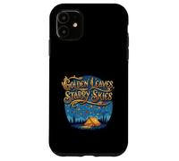 Golden Leaves Starry Skies Autumn Camping Case for iPhone 11