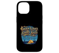 Golden Leaves Starry Skies Autumn Camping Case for iPhone 14