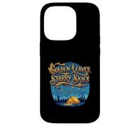 Golden Leaves Starry Skies Autumn Camping Case for iPhone 14 Pro