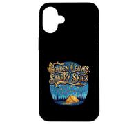 Golden Leaves Starry Skies Autumn Camping Case for iPhone 16 Plus
