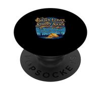 Golden Leaves Starry Skies Autumn Camping PopSockets Adhesive PopGrip