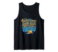 Golden Leaves Starry Skies Autumn Camping Tank Top