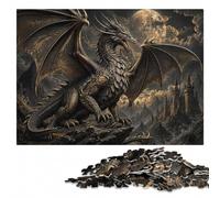 Golden Legend Dragon Artistic Wooden Puzzle for Adults, 500 Pieces | Visual matching and sorting - solo or shared leisure alone or together.