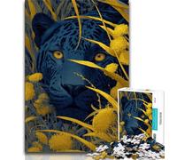 Golden Leopard Adult Puzzles 1000 Pieces,Help The Brain Exercise Addictive Toys to Cultivate Patience Parent-child Interaction 38x26cm