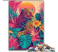 Golden Leopard in The Flowers Puzzles for Adults Teens 2000pc Puzzle, Learning Educational Toys Family Games with Matching Poster And Trivia Sheet (70x100cm)