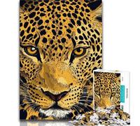 Golden Leopard Jigsaw Puzzles for Teenagers 1000 Piece Puzzle,Learning Educational Toy for Is Ideal As A Gift for The Whole Family (38x26cm)