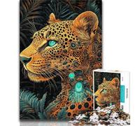 Golden Leopard Jigsaws Puzzles 2000 Pieces for Teenagers Gifts,Stress Reliever Difficult Challenge Enhance Love between Couples 70x100cm
