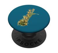 Golden Leopard Orchid Flower Drawing PopSockets Adhesive PopGrip