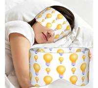 Golden Lightbulbs, Sleep Mask for Home Travel, Full Eye Covers Light Blocking Eye Mask Sleep Eye and Ear Muffs