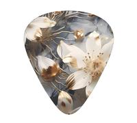 Golden Lilies guitar picks in three different thicknesses, suitable for electric guitar and band players