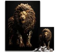 Golden Lion Artwork Puzzles for 1000 Piece Jigsaw Puzzles for Adults Colorful Home DecorInteractive Family Game 1000 PCS(75x50cm)