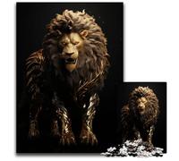 Golden Lion Artwork Puzzles for 1000 Piece paper Jigsaw Puzzles for Adults Home Decor Brain Teaser Game for TeenagersFamily Interaction 1000 PCS(38x26cm)