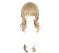 Golden Long Strap Big Wavy Curl Wig for Navia Cosplay Synthetic Heat-Resistant Wig