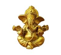 Golden Lord Ganesha Statue, Small Hindu Elephant God Statue Ganesha Buddha Figurine Ornaments for Home Office Car Decoration (Gold: 2.8 * 5 * 4.5cm)