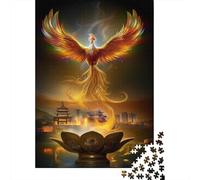 Golden Lotus 70x50cm/1000pcs Erwachsenenpuzzle - Phoenix Spreads Its Wings And Soars Into The Sky Erwachsenenpuzzle DIY-Puzzlespielzeug