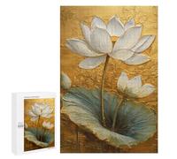 Golden Lotus Flower Painting Puzzle 1000 Teile Schwer Puzzle Spielzeug Lernspiel Impossible Herausforderungsspielzeug Für Erwachsene Kinder 1000 PCS