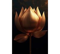 Golden Lotus Notebook: Lined Journal for Writing, Notes & Mindfulness - Elegant Golden Flower Design