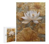 Golden Lotus Wall Art Decor Puzzle 1000 Teile Schwer Puzzle Spielzeug Lernspiel Impossible Herausforderungsspielzeug Für Erwachsene Kinder 500 PCS