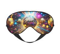 Golden Luminous Ball Print Sleep Mask with Adjustable Strap, Comfortable Eye Cover for Travel, Yoga, Napping, Sleeping & Relaxation