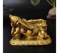 Golden Lying Ganesha Buddha Statue Elephant God Sculpture Ganesh Figurines Man-made Stone Home Garden Decoration Buddha Statues