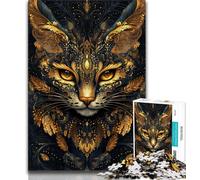 Golden Lynx Puzzles for Adults Teens 1000pc Puzzle,Help The Brain Exercise Addictive Toys to Cultivate Patience A Work of Art 38x26cm