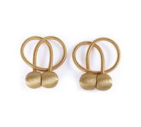 (Golden) Magnetic Buckle Straps Clips Home Rope Tiebacks 2Pcs Tie Backs Curtain Holdbacks