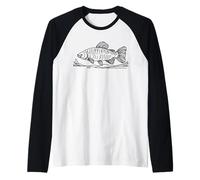 Golden Mahseer Line Art Aquarist Raglan Baseball Tee