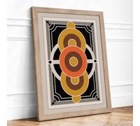 Golden Mandala Geometric Framed Wall Art Print A2 Oak