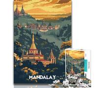 Golden Mandalay Puzzles 1000 Pieces for Teenagers,Challenging Game And Family Play with Fully Interlocking Randomly Shaped Pieces 38x26cm