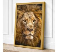 Golden Mane Rustic Canvas Wall Art Print 24x16 Inch