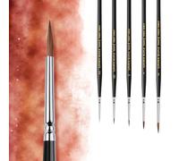 Golden Maple 5pcs Kolinsky Sable Brushes Set - #2/1/0/00/ 5/0 Micro Detail Brushes for Miniature Painting | Pro Artist Brushes for Models, Dolls & Figures