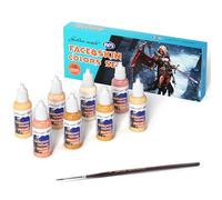 golden maple 8 Realistic Skin Tone Acrylic Paint Set + Premium Kolinsky Sable Brush- Professional Miniature Model, Dolls & Figure Painting, Airbrush Compatible, 20ml (0.67 Fl Oz)