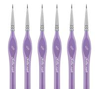 Golden Maple Detail Paint Brushes 3/0, Ultra Fine Tip Paint Brush Extra Fine Detail Miniature Paint Brush Set 6pcs Small Scale Models Paint by Numbers for Adults - Acrylic Watercolor Oil, Purple