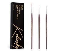 Golden Maple Kolinsky Sable Miniature Paint Brushes, Professional Detail Paint Brushes Round Point Paint Brush for Models, Watercolor Details, Figures & Gouache Painting - Size 0, 1, 3