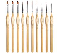 golden maple miniature brushes 10pcs detail paint brushes flat angle filbert fine detail brush set for acrylic, watercolor, dollhouse, citadel, 40k.