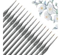 Golden Maple Miniature Paint Brushe 15pcs - Micro Detail Paint Brush Set, Small Fine Model Brushes for Acrylic, Watercolor & Paint by Number, Figurine - Gray, Size 0 1 2