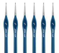 Golden Maple Miniature Paint Brushes, 6PC Fine Detail Paint Brush Set 10/0, Mini Small Painting Brushes for Crafts, Acrylic, Watercolour, Oil, Model, Face, 40 K, Citadel, Figure, Blue