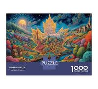 Golden Maple Tree 1000 Piece Jigsaw As A Colorful Valley for Family Weekend Activity Participants Stress Relief Unique Pattern 38x26cm/1000pcs