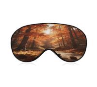 Golden Maple Warms The Path Sleep Mask Eye Mask for Sleeping Breathable Blackout Sleeping Masks with Adjustable Strap Soft Eye Cover Comfortable Blindfold Eyeshade for Night Sleeping Travel Nap