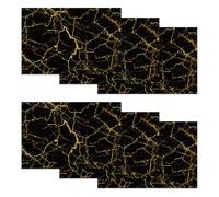 Golden Marble Placemats Set of 6,Texture Washable Non-Slip Heat Resistant Linen Table Mats for Kitchen Dining Table,Indoor Outdoor Party Decor 12"x18"