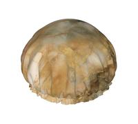 Golden Marble Printed Double-Layer Waterproof Shower Cap - Reusable Spa & Face Mask Bathing Hat for Travel, Home Care & Beauty Routine