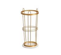 Golden Marble Umbrella Stand Rack - Floor-standing Umbrella Holder for Home & Hotel - Stylish Umbrella Bucket with Hooks for Folding Umbrellas -