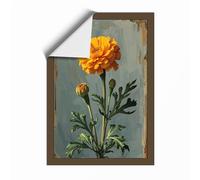 Golden Marigold Study Botanical Unframed Wall Art Print A1 (84.1×59.4cm), Wall Decor for Living Room, Bedroom, Office & Home, Art Gift