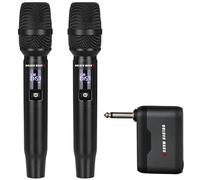 GOLDEN MARS Wireless Microphone, 2.4GHz Pro AI Auto Match Channels Rechargeable 2 Pack Microphones with Stable Reception Up to 300 FT for Singing Karaoke DJ Party Speech Classroom Wedding Church