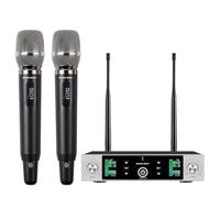 GOLDEN MARS Wireless Microphone System, Upgraded 2.4GHz Rechargeable Professional AI Automatic Channel Connection Metal Wireless Microphones with 400ft Receiving Distance for Singing Karaoke DJ Church