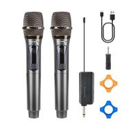 GOLDEN MARS Wireless Microphones - Upgraded 2.4GHz Plug-and-Play Mics, Rechargeable 500FT Long Range Stable Reception Microfono Inalambrico for Singing Karaoke DJ Party Speech Classroom Wedding Church