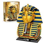 Golden Mask Building Blocks Set, 1603 PCS Egyptian Pharaoh Mask Building Kit, Creative Figures Architecture Bricks Model Toys, Home Decor Gifts for Adults and Teens